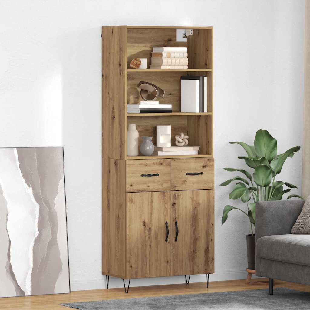 Highboard with Drawers 2 pcs Artisan Oak Wood Based Material