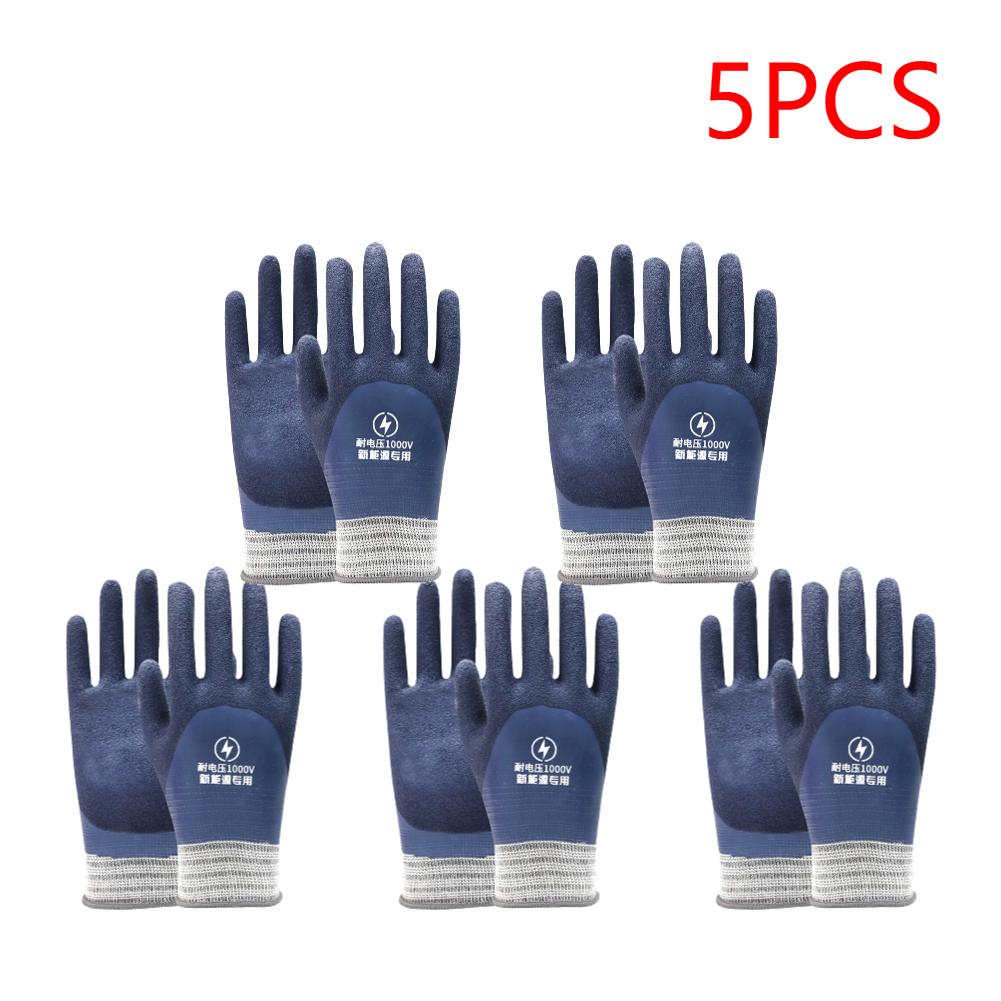 1/2/5Pcs Voltage Resistant Electrician Gloves 1000V Rubber Work Gloves Electrical Insulated Gloves Electricians Prevent Shock