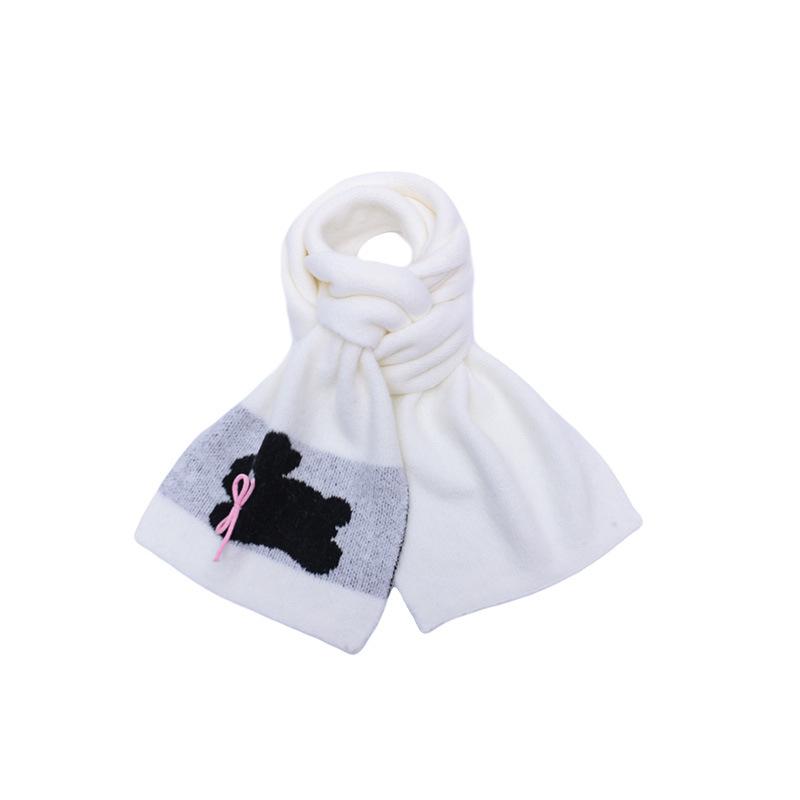 Knitted wool season cold-proof versatile warm comfortable neck protection scarf bow jacquard personalized rabbit scarf
