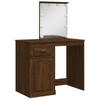 Makeup Table with LED Lights Brown Oak Effect 90 X 42 X 132.5 Cm
