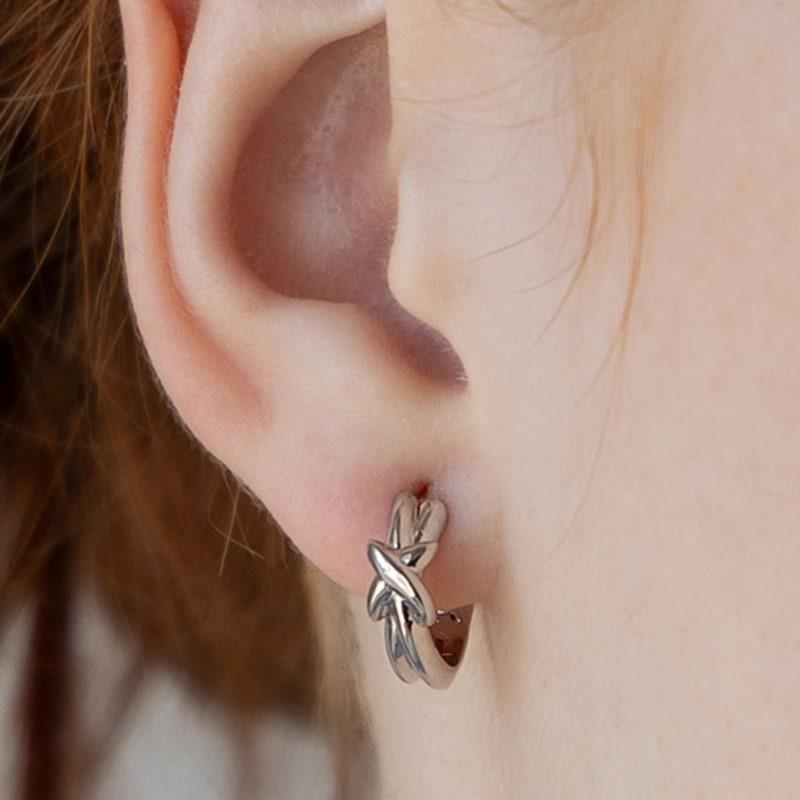 TATIANA Axis Cross Hoop Earrings EC3203