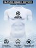 Men's White Compression T-Shirt with "United World Wrestling" Print, Elastic Quick Drying Breathable Wrestling & Gym Training Top