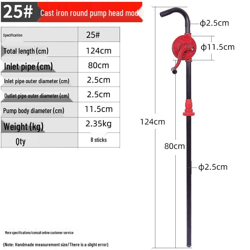 Multi-Purpose Cast Iron Manual Oil Pump - Hand-Operated Drum-Mounted Extractor