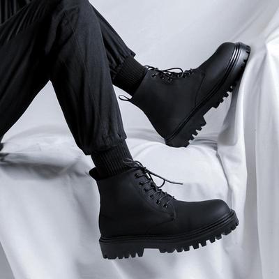 Ins Super Fire Martin Stiefel Herren Mittelstiefel Neu High-Top Britischer Stil Retro Trend Vielseitige Lederstiefel 12500-R