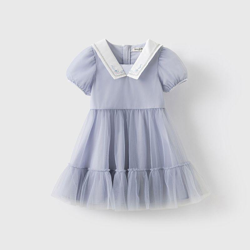 David Bella Girls  Princess Dress Children s Tulle Dress 2026 Summer New Style Girls  Dress Children s Clothing for Older Children Starlight Blue [Ready Stock] 150