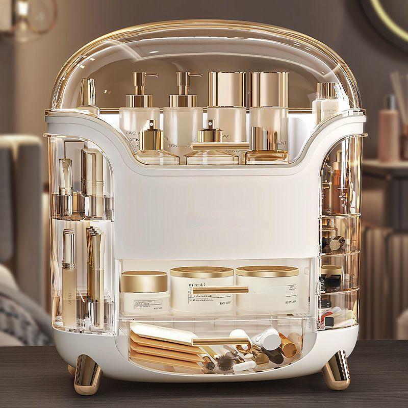 Caixa de armazenamento de cosméticos Cômoda de mesa Máscara de acabamento Batom Pincel de maquiagem Gaveta Prateleira À prova de poeira
