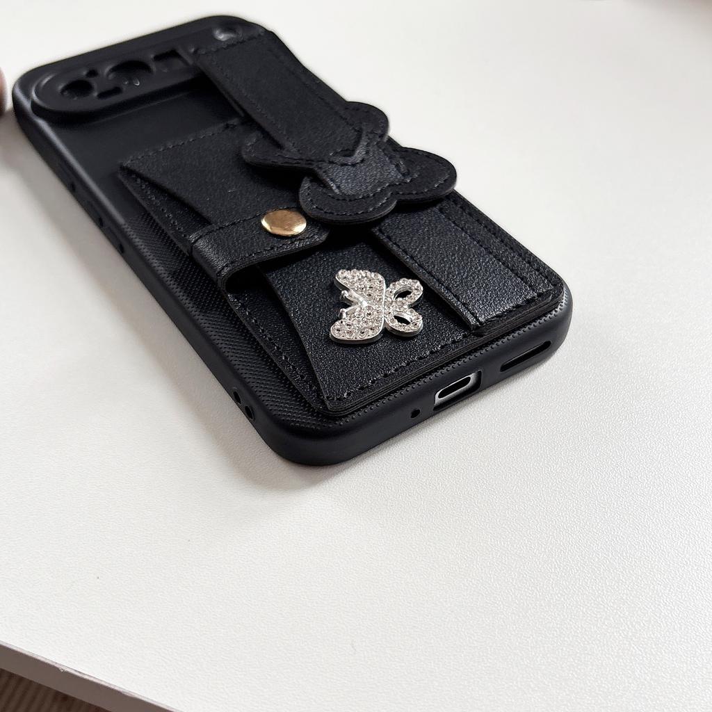 Wristband Holder Flip Wallet Butterfly Phone Case For Nothing CMF Phone 1 2A 3A 4A Pro Nothing Phone 3 3A Lite 2A 4A Soft Cover