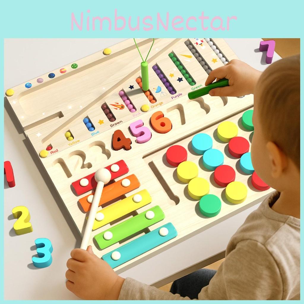 Wooden Magnetic Interactive Puzzle Board Kids Hand Eye Coordination Education