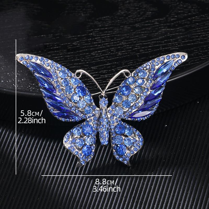 Fashion Full Zircon Butterfly Brooch For Women Luxurious Animal Corsage Pins Wedding Party Clothing Accessories Jewelry Gifts