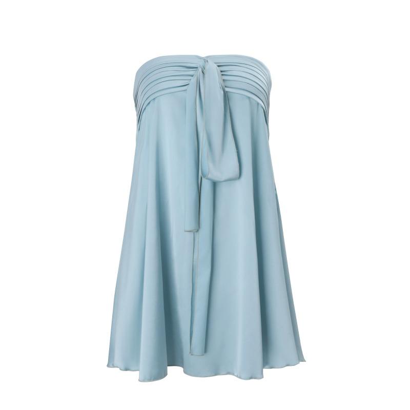 Women's Spring New Fashion Spice Girl Street Satin Tube Top Straps Solid Color Sleeveless Dress