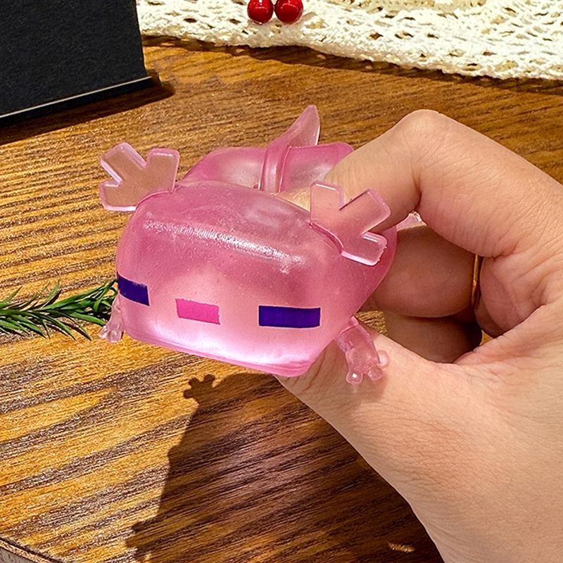 Quetschbares Axolotl-Spielzeug mit Glitzer-Pailletten, langsam aufsteigende Stressabbau-Kugel, Tier-Sensorik-Fidget-Spielzeug, Quetsch-Entlüftungsspielzeug, Lustiges Spielzeug, Geschenk