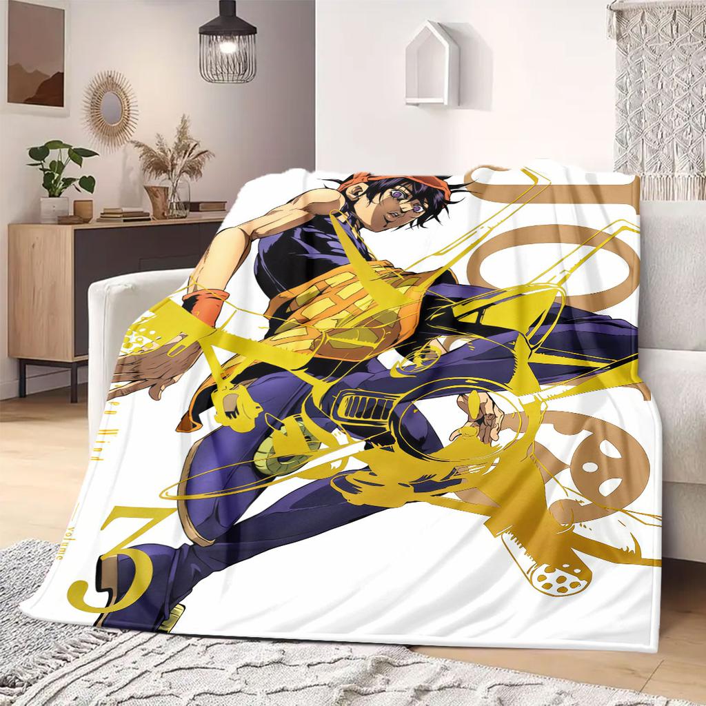 JOJO Anime Flanelldecke Warm, Gemütlich, Geeignet für Schlafzimmer, Sofas, Betten, Stühle, Picknicks, Reisen