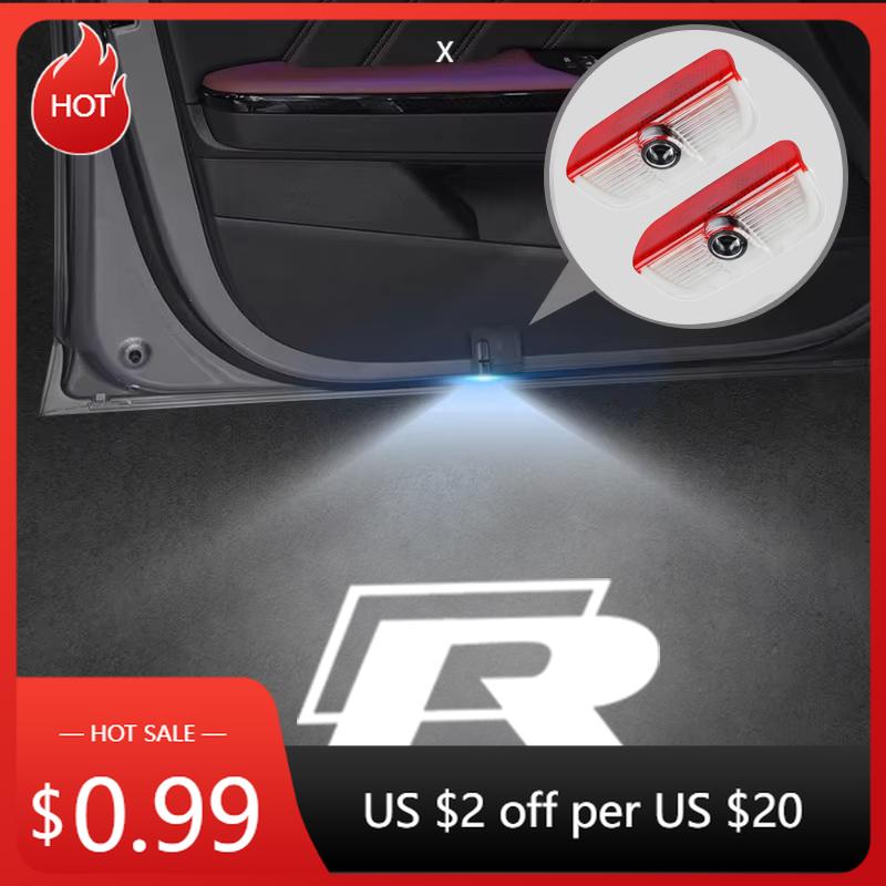 For VW VOLKSWAGEN 2026 New 2Pcs LED for Golf 5 6 7 8 SR R LINE LOGO Tiguan Arteon CC Jetta Passat EOS POLO Car Door Projector Li