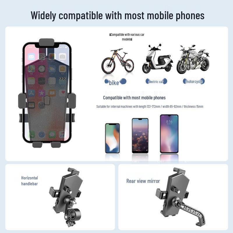 360° Rotatable Phone Mount with One-Key Lock for Bicycle and Electric Scooter