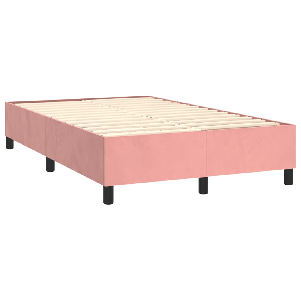 Vidaxl Continental Bed With Mattress, Pink, 120X200 Cm, Velvet