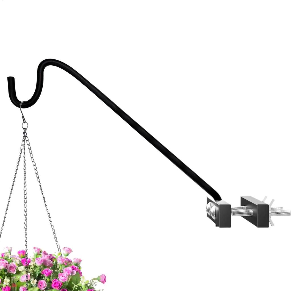 Heavy Duty Bird Feeder Pole Rotatable Planter Hook for Railing Multifunctional Swivel Planter and Feeder Hanger for Patio Garden