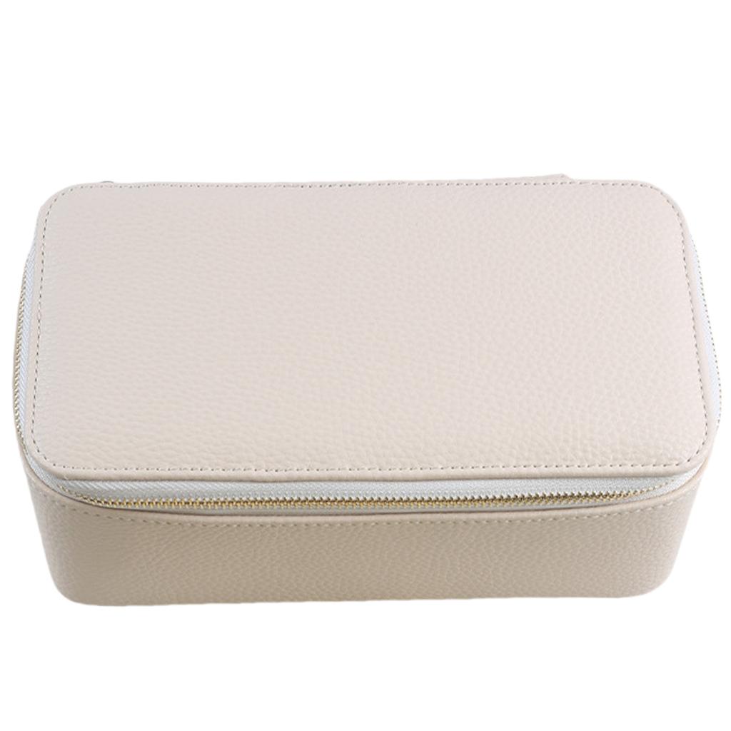 Elegant Travel Jewelry Case with 12 Velvets Zippers Pouches PU Leather Earrings Necklaces Organizer Accessories Holder
