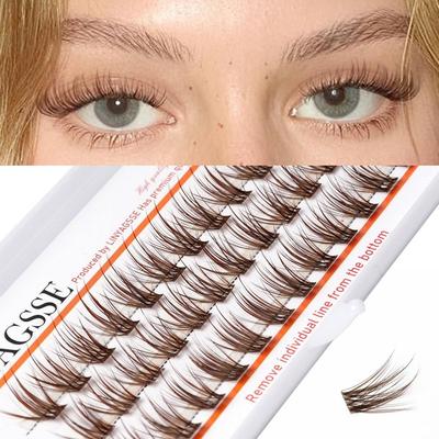 C/D Curl Brown Anime Cluster Lashes Fairy Wispy Spiky Manga Eyelashes Individual Eyelashes  DIY