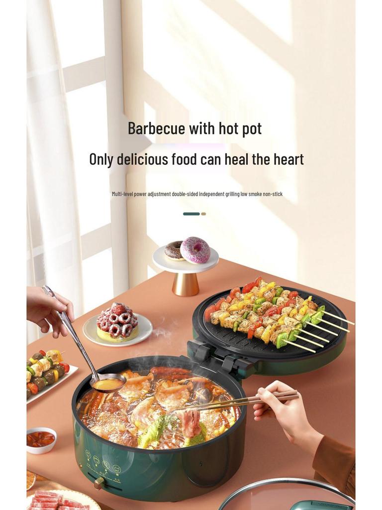 Deep Dish Electric Crepe Maker with Dual-Sided Heating - Large, Multifunctional Pan for Pancakes, Grilling, Baking, and Frying