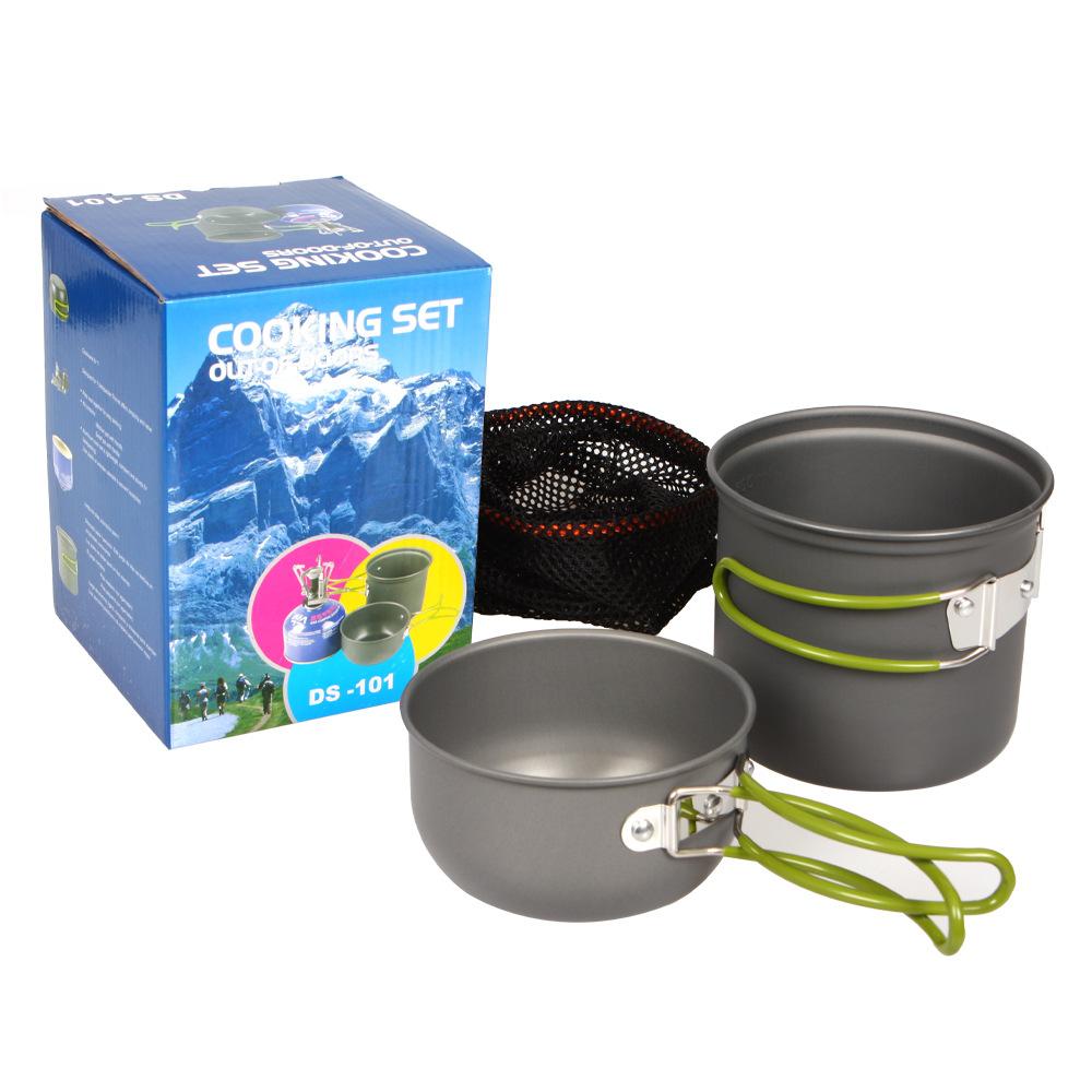 Ultralight Camping Pot Set: Camping Cookware Mess Kit (Outdoor Cooking Tableware) – for Hiking, Trekking, Picnic, Fishing, Mount