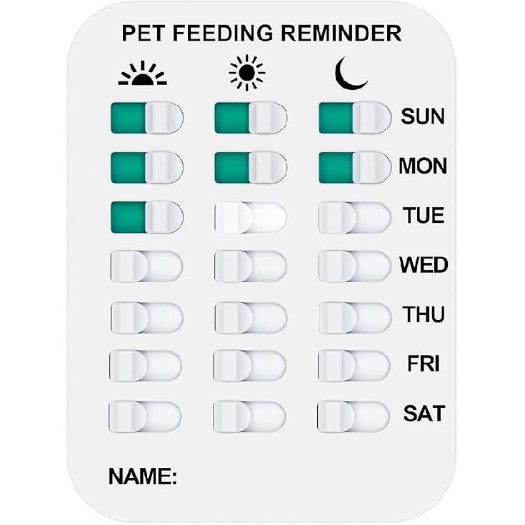 Pet Feeding Reminder Coolrunner Pet Feeding Reminder for Dogs Cats Pet Feed Reminder Magnetic or Double Sided Adhesive Prevent Overfeeding (A