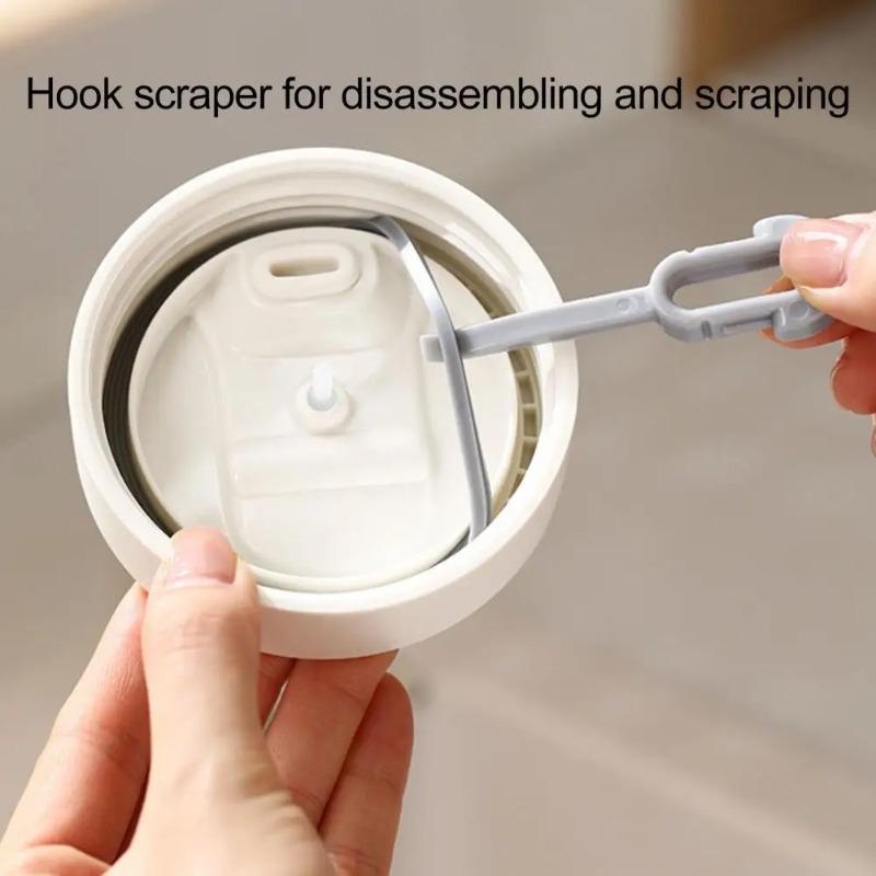 Cup Lid Brush Cup Lid Tool 2-in-1 Cup Lid Gap Brush Slanted Bristles Water Bottle Cover Cleaner Multifunctional for Crevices