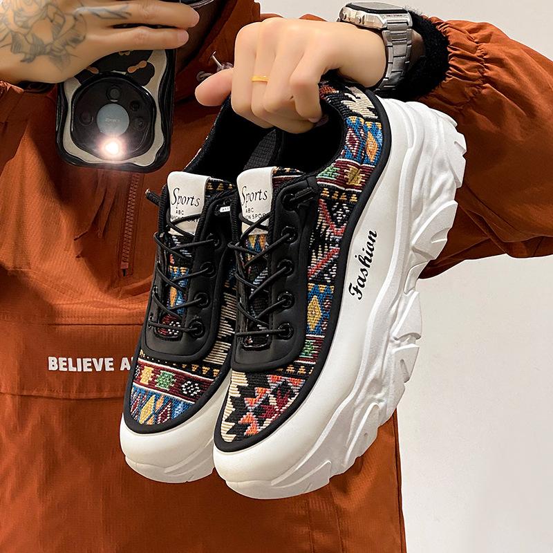 

New men s shoes youth trend fashion sports trend shoes heightened platform leisure new dad shoes student ethnic style 31