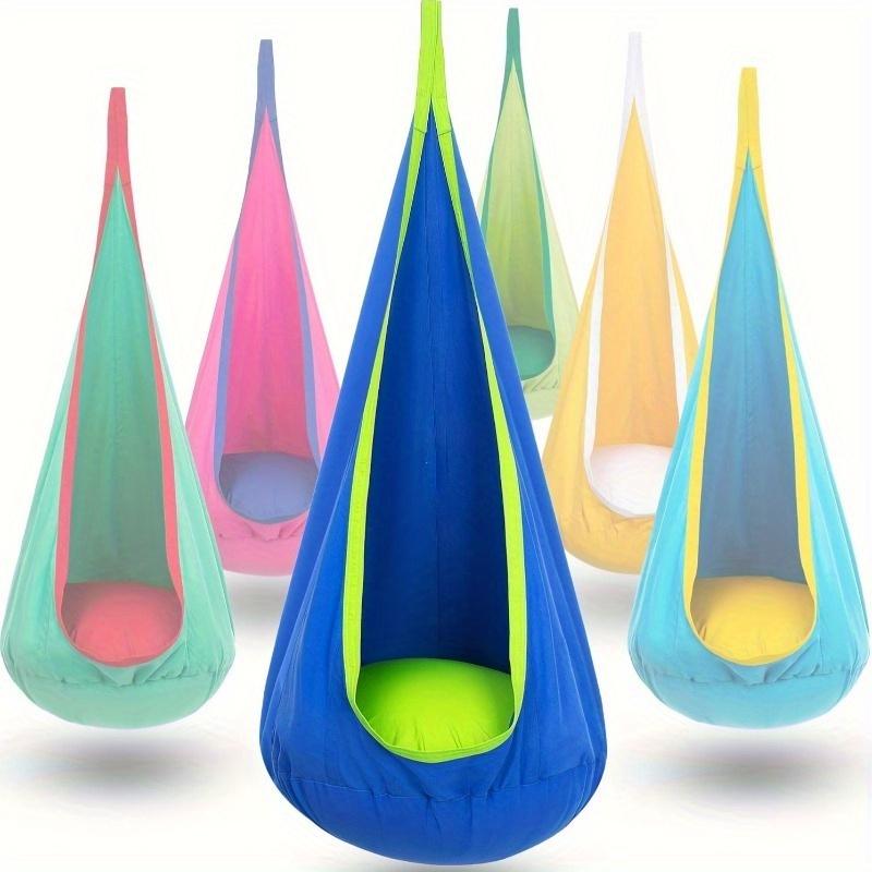 1pc Children's Hanging Chair Indoor and Outdoor Children's Swing with Air Cushion Nylon Pure Cotton Bag Swing, Hanging Chair Hammock Swing