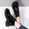 Martin Boots British Style Autumn New Spring and Autumn Single Boots Black Platform Short Boots Patent Leather Boots