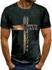 3D Digital Printing Men's T-shirt, Casual Round-neck Short-sleeved