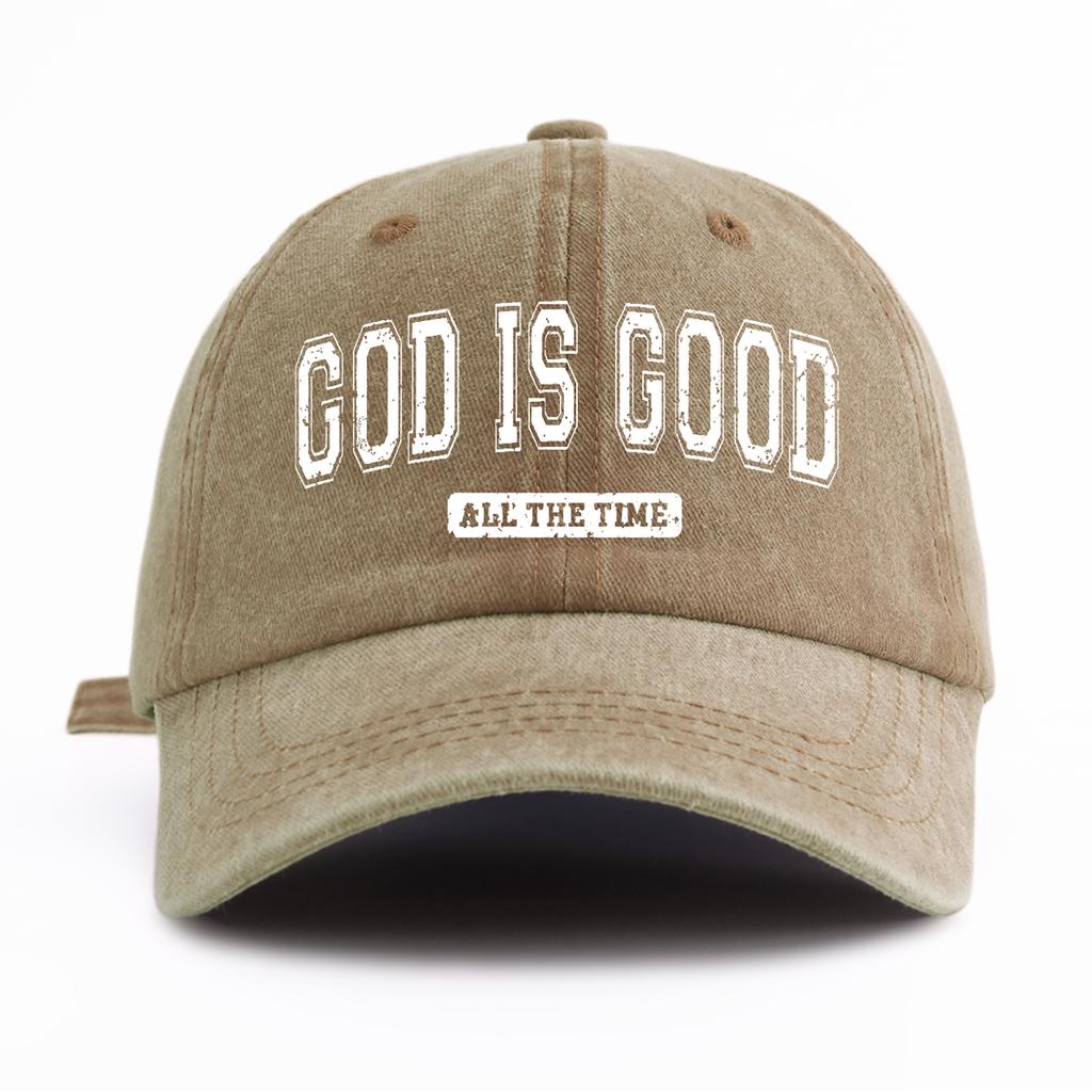 1pc GOD IS GOOD Print Washed Baseball Cap for Adults  Minimalist Retro Style Casual Soft Adjustable Dad Hat Perfect As Gift