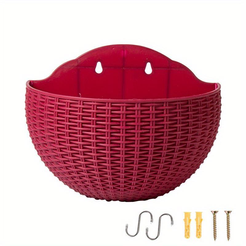 Europäischer Stil Imitation Rattan Wandbehang Halbrunder Blumentopf Pflanzgefäß Halbrunder Wandblumentopf Balkon Haushalt Outdoor