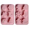 Christmas Silicone Cake Mold Set Xmas Tree Snowman Santa Claus Bells Snowflake Gingerbread Man Baking Mold DIY Baking Tool Kit