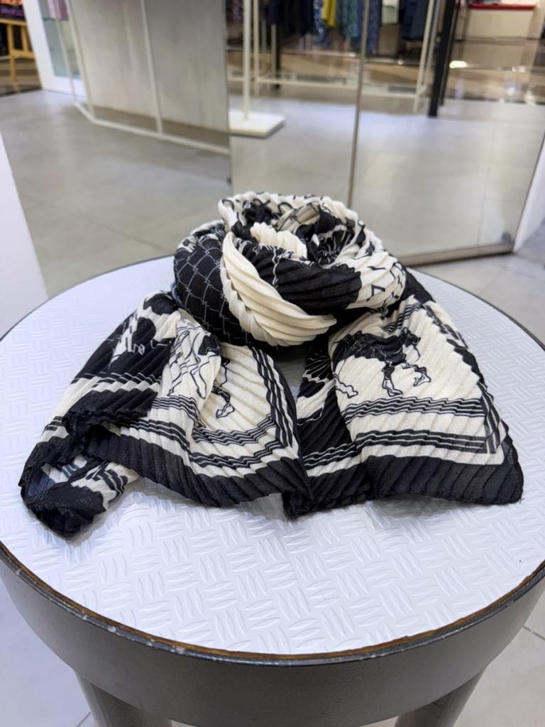 Crocodile Lady Pleated Twill Scarf CLDWF1103