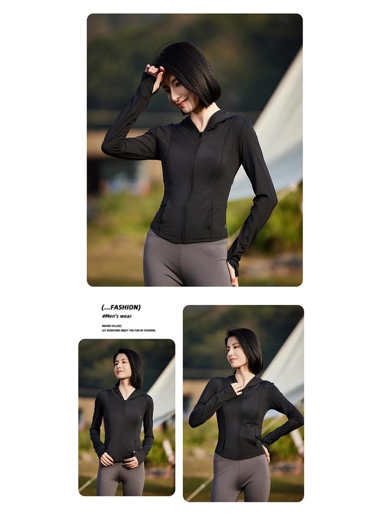 Women's Summer Slimming Outdoor Yoga Sunscreen Jacket - Breathable 2025 Ice Silk UV Protection Coat