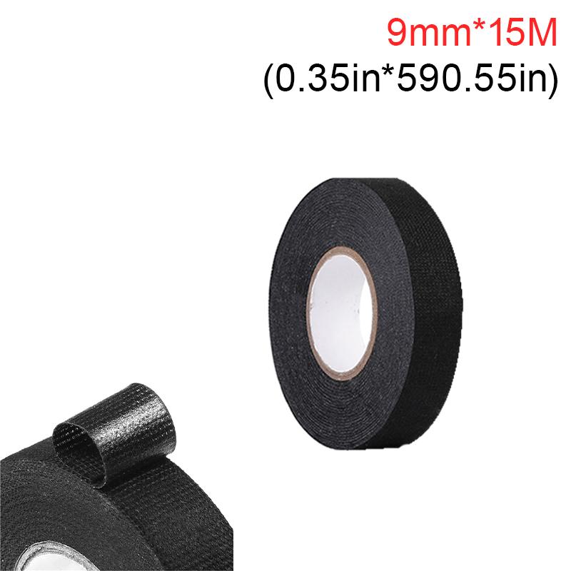 

Черный цвет 1 рулон Ширина 9/19/25 мм Длина 15 м Изолента для жгутов проводов Сильная адгезия Тканевая лента Огнестойкая лента для станков Автомобиль