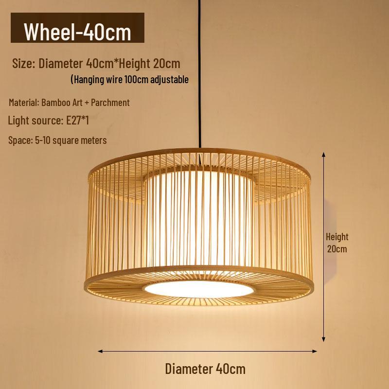 Retro Zen Bamboo Weaving Pendant Lamp for Restaurants & Teahouses
