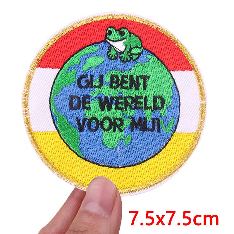 Niederlande Frosch Oeteldonk Emblem Gestickter Aufnäher Niederländischer Karneval Aufnäher Aufbügelbilder Für Kleidung DIY Feier Geschenke