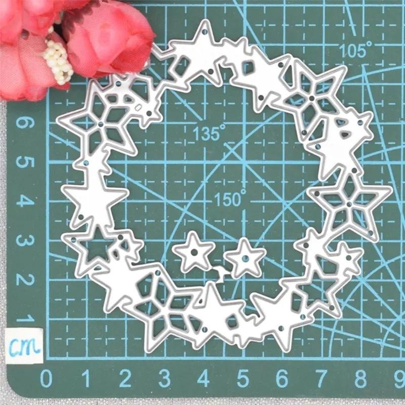 Circle Star Frame Cutting Dies Carbon Steel Die Cuts Embossing Stencils for Photo Scrapbooking Card Making Decorations