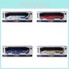 Model Travel Bus Alloy Toy With Light Sound For Kids Playroom And Gift Use