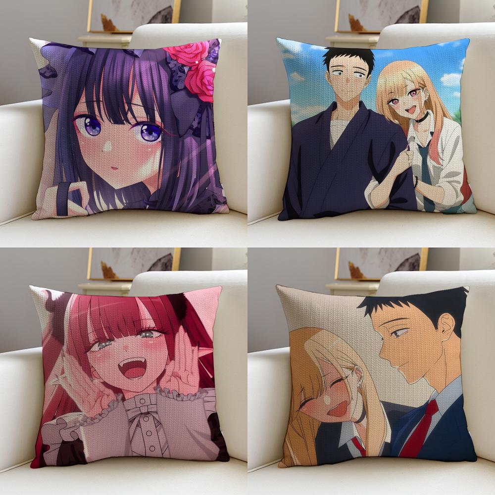 Lovely DDressUp DarlingS Cushion Cover Breathable and skinfriendly linen pillowcase square removable and washable cushion