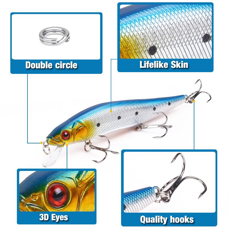 5PCS Mino Bait 14cm/23g Long Throw Sea Fishing Simulation Hard Bait Fake Bait