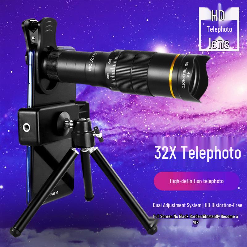 Universal Mobile Telescope Lens: 32X Quick Adjust Zoom Telephoto for Smartphones