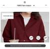 Women's Retro Wine Red Brushed Plush Long-Sleeve Shirt Jacket for Layering