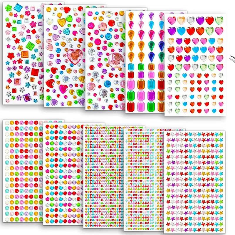 Adesivi di Gemme: Strass Acrilici di Cristallo Creativi Fai-da-te per Bambini per Scrapbooking