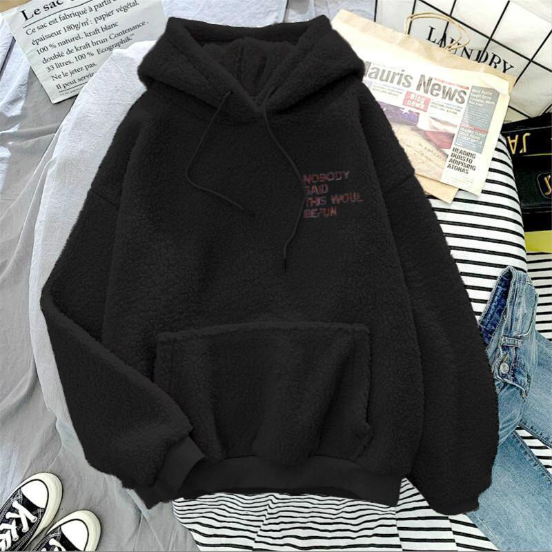 Plush Loose Casual Long Winter Sleeve Soft Sweatshirt Tops Women Autumn Pullover Clothing