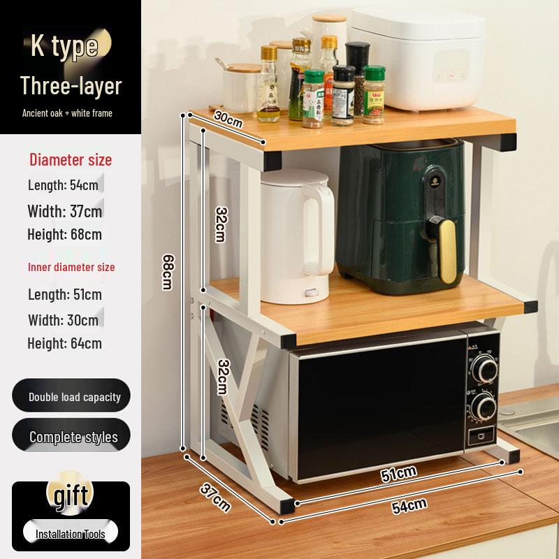 Multi-layer Kitchen Storage Rack for Microwave, Oven, and Rice Cooker