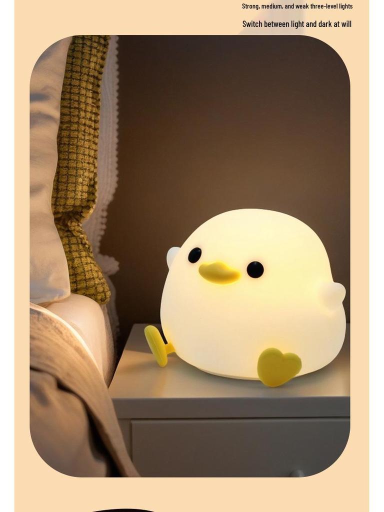 Duck Toaster Night Light – Cute Rechargeable Bedside Lamp for Emotional Ambience