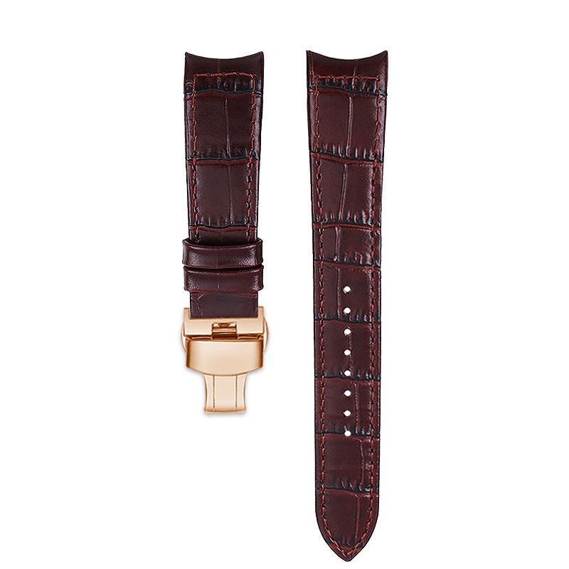 Gebogenes Rindsleder-Uhrenarmband für SEIKO Premier Serie SNP093 096 114 126 127 gebogenes Leder-Uhrenarmband 21mm Armband Armband