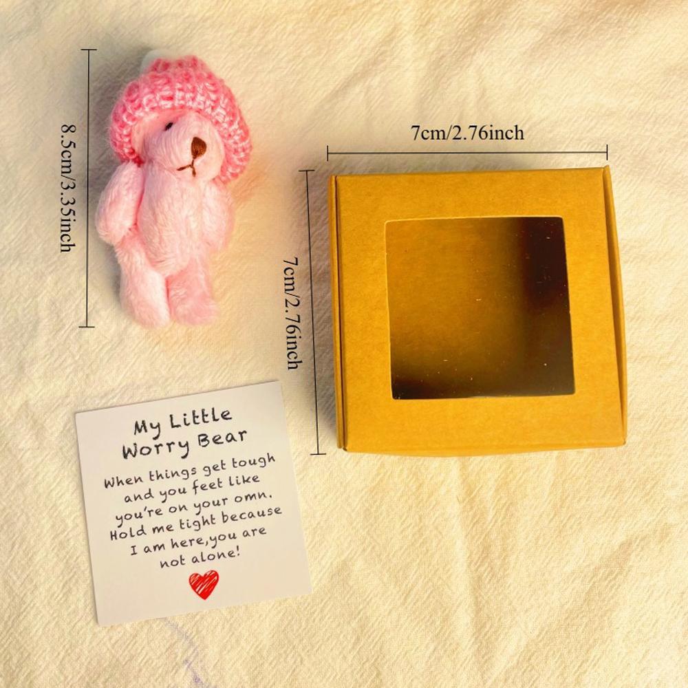 Mini Bear Box Gift Easter Cute Plush Bear Gifts For Girls Boys Kids Stuffed Animal Pocket Bear Hug Plush Support Card Girl Gifts
